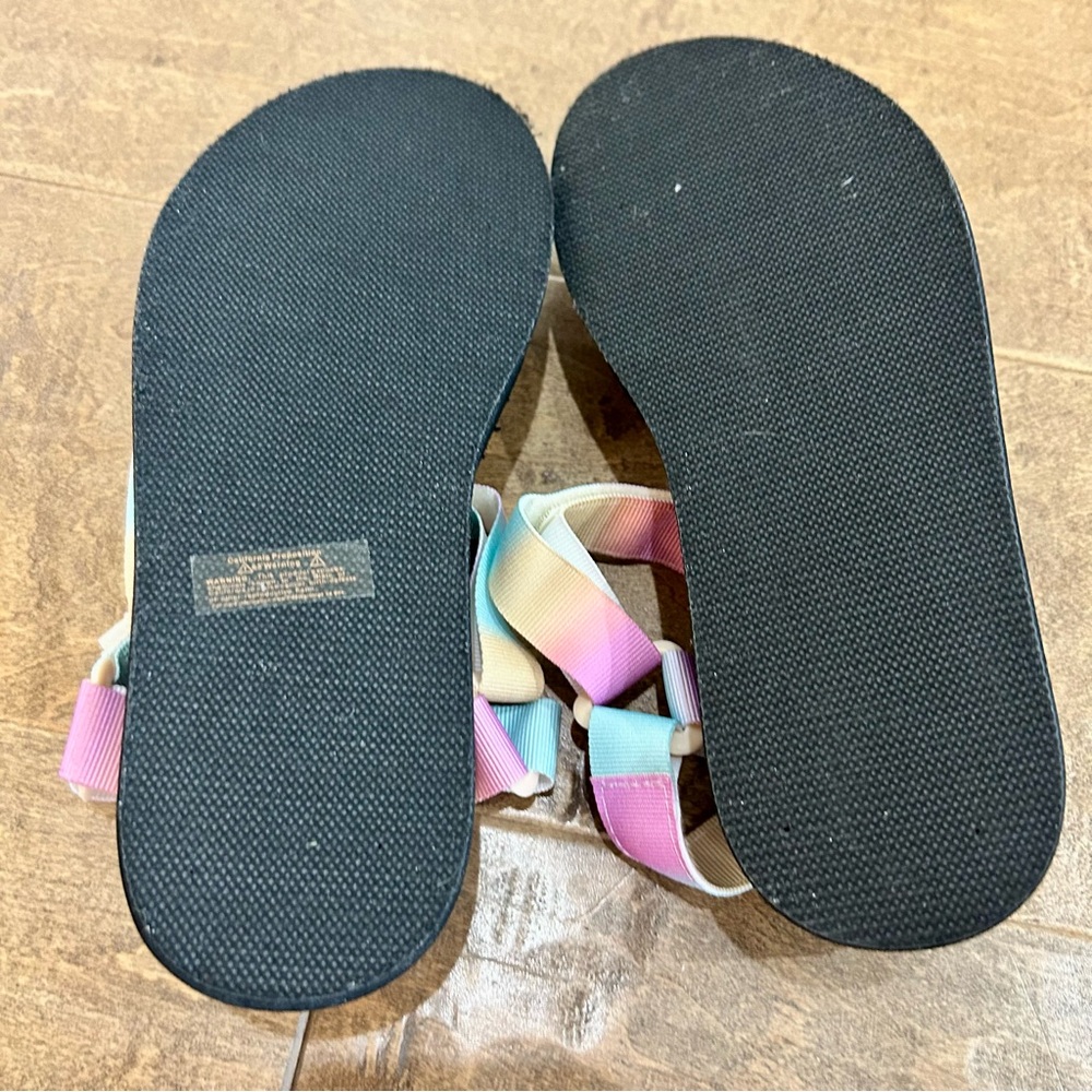 Jynx Women’s Suri Tie Dye Rainbow Strappy Sandals Black Pink NEW Girly Summer - Picture 6 of 6